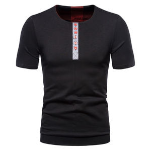 T-shirt col ras du cou en coton pour homme, coupe Slim, imprimé personnalisé, vente en gros, Pima, - Product Image 2