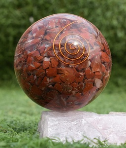 Boule de cristal jaspe rouge pierre de guérison, décoration du bureau, pour la Divination et le Yoga - Product Image 2