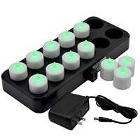 Bougies chauffe-plat LED avec télécommande sans fil, Rechargeable, 12 pièces, pack de 12