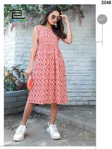 ชุดเดรสผ้าฝ้ายเรยอนสำหรับผู้หญิง, ชุดเดรสผ้าฝ้ายผสมลายพื้นเมืองอินเดียใส่ทำงานในฤดูร้อนและสวมใส่สบายชุดเดรสเรยอนเคอร์ติส - Product Image 2