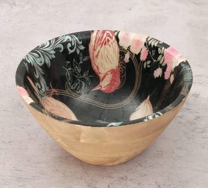 Tazón de madera con Mango de diseño natural, cuenco de resina esmaltada - Product Image 2