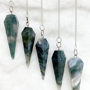 Cristaux de pierre naturelle pierres précieuses 6 côtés guérison oeil de tigre pierre chakra à facettes reiki radiesthésie agate pendule à vendre - Product Image 2