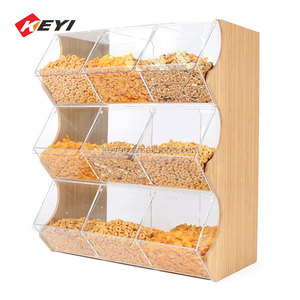 Customized Transparent Clear Acrylic Flour Dry Cereal Dispenser / Bulk <strong>Food</strong> Dispenser display <strong>stand</strong> - Product Image 1