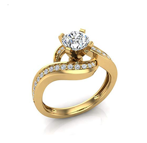 Bague de créateur en véritable diamant rond 1.00TCW en or 14K - Product Image 3