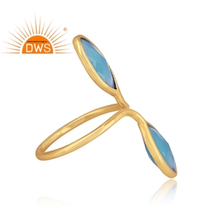 925 Sterling Silver Natural Blue Chalcedony Gemstone <b>Adjustable</b> <b>Ring</b> For Women Jewelry For Women Gift For Her - Product Image 3