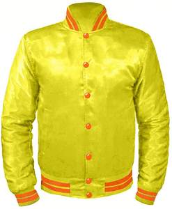 Offre Spéciale hiver conception Satin jaune Varsity veste pour hommes 2021 - Product Image 1