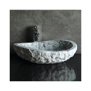 Bassin de lavage en pierre naturelle, bassin en marbre blanc, bassin en pierre chaude - Product Image 1