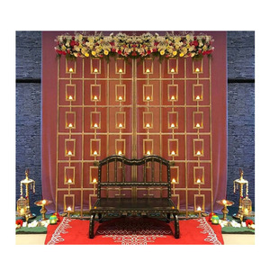 งานแต่งงานพิธีโลหะเทียนกลับผนังเหตุการณ์แต่งงานที่น่าตื่นตาตื่นใจฟุ่มเฟือยโลหะผนังเทียนแต่งงานที่มีชื่อเสียงผนังด้านหลังกำแพง - Product Image 1