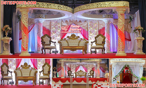Mandap de Boda Gujarati de Cristal Dorado, Fascinante Mandap de Boda del Sur de Asia, Mandap de Boda Real de Cristal Maharaja NEWYORK - Product Image 4