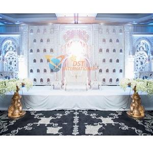 Décoration élégante de scène de mariage avec thème blanc, 1 pièce, décor de réception de mariage, scène romaine - Product Image 1