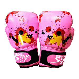 Gants de boxe en coton imprimé fleur, couleur rose, taille réglable, poinçonnage, combat, pour jeunes - Product Image 1