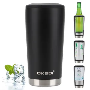 OKADI Slim Can Cooler Beer Bottle Keep Cold 4 in 1 Insulated Freezable Can Holders for Stainless Steel Beer Bottle Holders