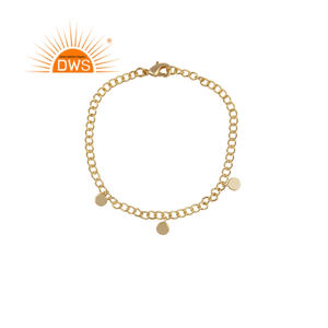 Bracelet chaîne en laiton plaqué or, pour la mode, 100 pièces, breloques, fabrication de bijoux - Product Image 1