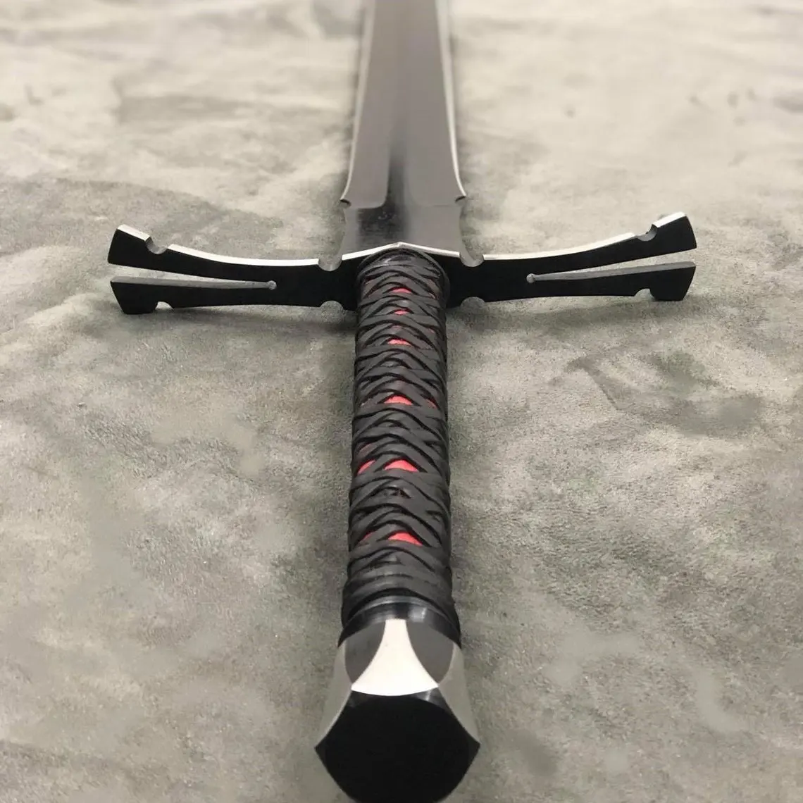 Personnalisé À La Main D-2 Acier en cuir Poignée Épée Longue épée-Split Crossguard Superbe Épée
