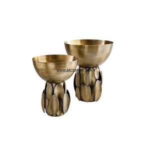 Mármol negro elegante con cuencos de metal Diseño de decoración estándar Nuevos cuencos modernos elegantes para servir a un precio razonable - Product Image 5