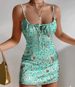 Coldker 2020แฟชั่นใหม่ฤดูร้อนชุดเดรสยาวพิมพ์ลายดอกไม้ไซส์ใหญ่พิเศษคอกลมถักแบบลำลองโบฮีเมียนบังคลาเทศ - Product Image 4