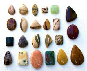 Magnifique ensemble de 23 pièces de cabochons en jaspe naturel multi-formes lisses pierres précieuses en vrac perles de pierre de qualité incroyable en gros - Product Image 4