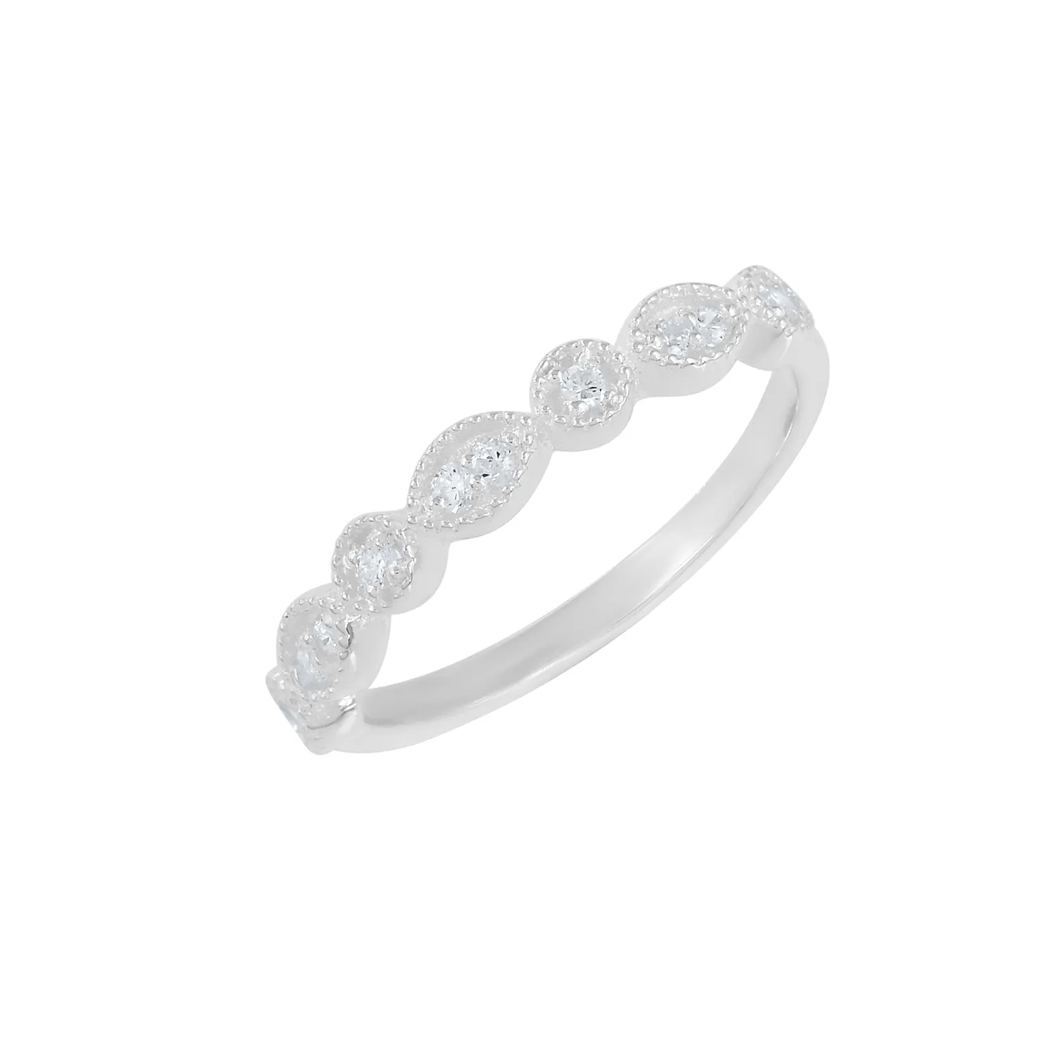 Cubic Zirconia Gemstone anello leggero Solid S925 Silver Eternity Band vendita calda Fine Jewelry grossista