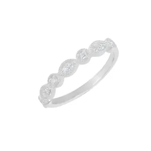 Cubic Zirconia Gemstone Light Weight Ring Solid S925 Silver Eternity Band Hot Sale Fine Jewelry Wholesaler