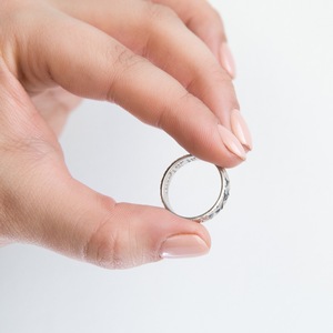 Bague musulmane élégante en argent Sterling 925, rhodillon, avec lettre, pour femmes, bijou avec gravure - Product Image 5