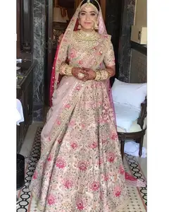 ELEGANT & UNIQUE-Bridal-BEAUTIFUL LEHENGA- with TOP---Dress with Embellished in crystal glass beads stone work for Wedding=2021
