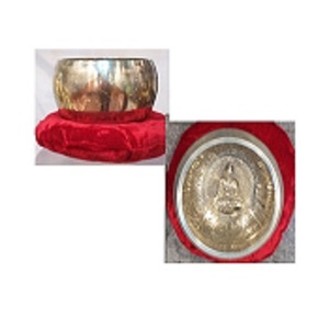 Cuenco para cantar tallado con mezcla de siete metales de bronce chapado en plata, buen sonido para meditación, regalo novedoso para tallar habilidades - Product Image 1