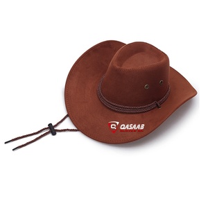 Sombreros de montar a caballo de cuero real de Venta caliente de vaquero de estilo occidental personalizado en Qasaab Gloves Company - Product Image 3