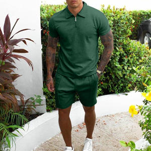 Summer Famous Brand Solid 2 Piece <b>Men</b> Custom Short Set Casual Beach <b>Pants</b> <b>Men</b> Shirt and Short Set - Product Image 4