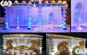 Maravillosa boda recepción corona etapa EE. UU. Gran boda nuevo oro etapa moderna boda etapa de decoración - Product Image 5