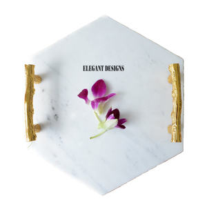 Plateau de service en marbre écologique de haute qualité classique élégant dessus de table plat fantaisie en gros plateau de service en marbre - Product Image 2