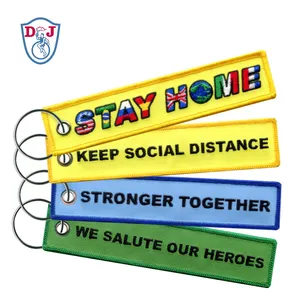 Vải Thẻ Chìa Khóa Với Các Tùy Chỉnh Ở Lại Nhà Thêu Thiết Kế Thăng Hoa Keyring <span class=keywords><strong>Key</strong></span> Fob - Product Image 3