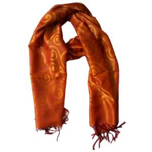 Hijab en laine pour femmes, écharpe jacquard, Varanasi, marron - Product Image 4