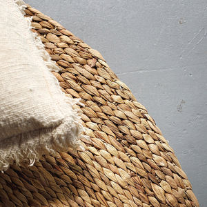 Tapis de cuisine de forme ronde, tissée à la main, décoration de la maison, accessoire naturel de jacinthe - Product Image 2