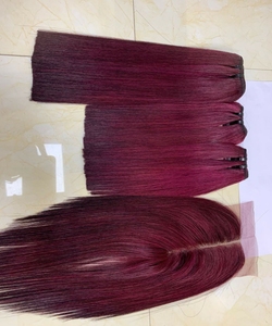เวียดนามเบอร์กันดีสีต่อผม100% ที่ยังไม่ได้ไม่มียุ่งเหยิงไม่มีการปลดด้วยราคาขายส่ง2022 - Product Image 4