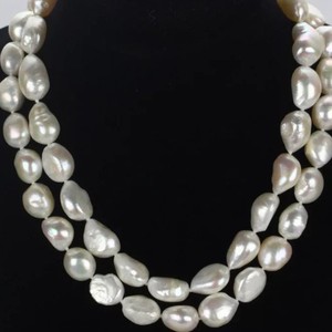 ไข่มุกน้ำจืดบาร็อคลูกปัดไข่มุกธรรมชาติสีขาว12มม - Product Image 2