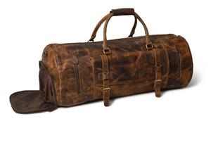 Bolso de viaje Vintage de cuero de búfalo 100% genuino hecho a mano con cremallera, ranura para zapatos duradera de alta calidad para regalos de aventura, suministro a granel - Product Image 5