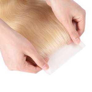 Extensión de cabello humano virgen personalizada, cutícula de Vietnam alineada, Rubio liso, 4x4, cierre de encaje HD - Product Image 2