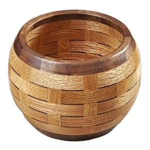 Tazón de madera con Mango de diseño natural, cuenco de resina esmaltada - Product Image 1