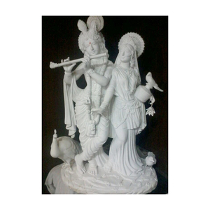 Main Blanc Marbre Radha Krishna Statue - Product Image 1