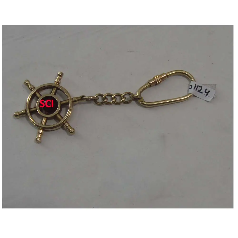 New Brass Ship Wheel key chains on hot Sale