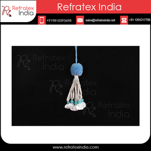 Borla de yute de poliéster, pompón decorativo hecho a mano para joyería de la India - Product Image 5