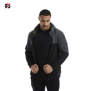 Sweat à capuche d'hiver pour hommes, fermeture éclair, Streetwear athlétique, Logo personnalisé, 100% coton, chaud, polaire lourde, veste Patchwork OEM - Product Image 4