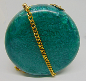 Lowellcraft.com Resin Acrylic Brass <b>Stud</b> Button Clutch & Purse Model BRC06144 - Product Image 3