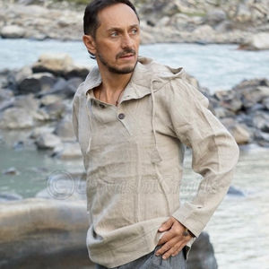 Chemise à capuche en coton de haute qualité pour hommes, style tendance, décontracté, grande taille, printemps, - Product Image 2