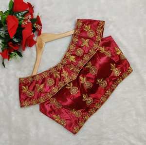 Lehenga-Bordado de tela de seda para mujer, bordado con secuencia, para trabajo, en línea - Product Image 4