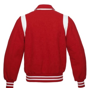 Veste pour hommes personnalisée de haute qualité Design universitaire Letterman élégant avec laine vêtements d'hiver en cuir véritable avec matériau en duvet - Product Image 2