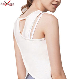 Femmes taille haute sans couture blanc débardeur recyclé côtelé Gym haut court dentelle longue vêtements d'entraînement contrôle du ventre sacs emballés - Product Image 5