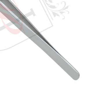 Extensión de pestañas de acero inoxidable de alta calidad, pinzas finas de aislamiento recto con diseño punteado en Color satinado, Etiqueta Privada - Product Image 4