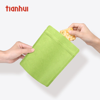 Sachet alimentaire Doypack noir à soufflet inférieur, personnalisable avec impression