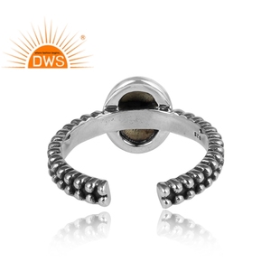 Anillo de plata oxidada antiguo, fabricante de joyería de moda para niñas, anillo ajustable de latón y plata 925, Colección Vintage - Product Image 4